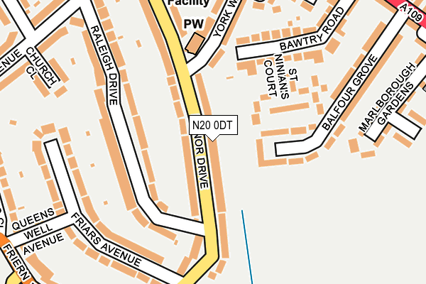 N20 0DT map - OS OpenMap – Local (Ordnance Survey)