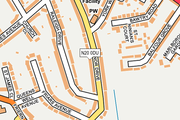 N20 0DU map - OS OpenMap – Local (Ordnance Survey)