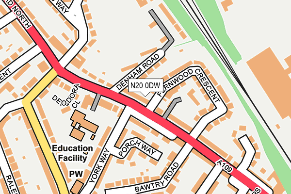 N20 0DW map - OS OpenMap – Local (Ordnance Survey)