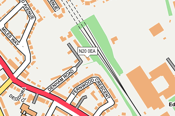 N20 0EA map - OS OpenMap – Local (Ordnance Survey)