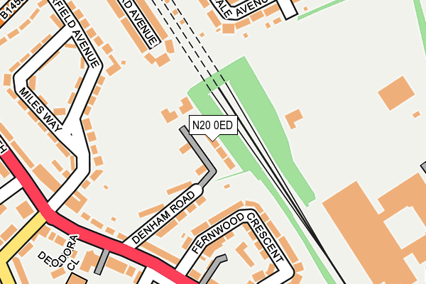 N20 0ED map - OS OpenMap – Local (Ordnance Survey)