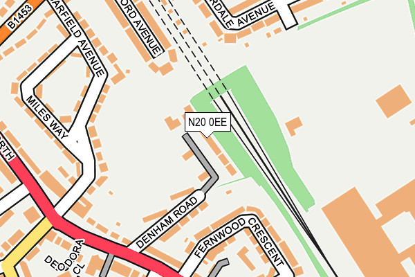 N20 0EE map - OS OpenMap – Local (Ordnance Survey)