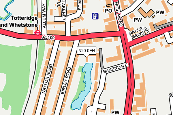 N20 0EH map - OS OpenMap – Local (Ordnance Survey)
