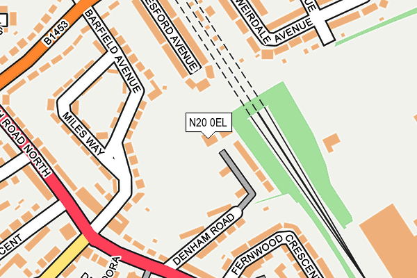 N20 0EL map - OS OpenMap – Local (Ordnance Survey)