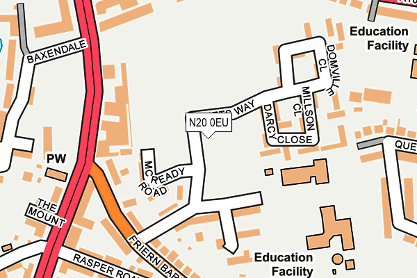 N20 0EU map - OS OpenMap – Local (Ordnance Survey)