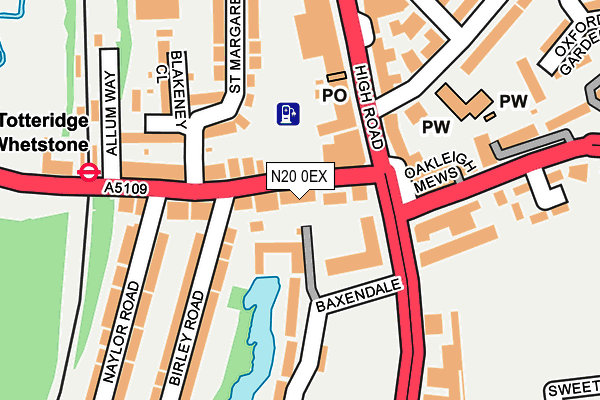 N20 0EX map - OS OpenMap – Local (Ordnance Survey)