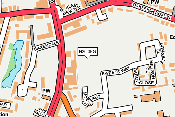 N20 0FG map - OS OpenMap – Local (Ordnance Survey)