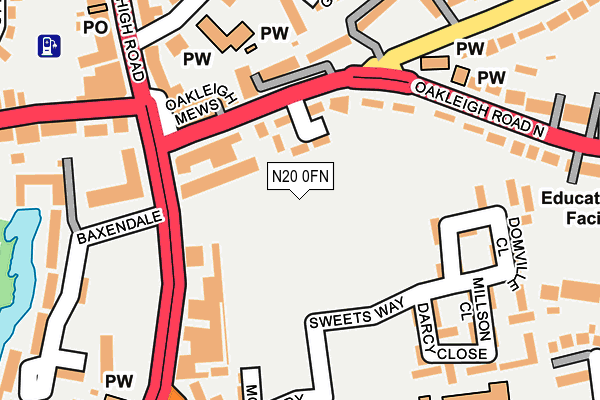 N20 0FN map - OS OpenMap – Local (Ordnance Survey)