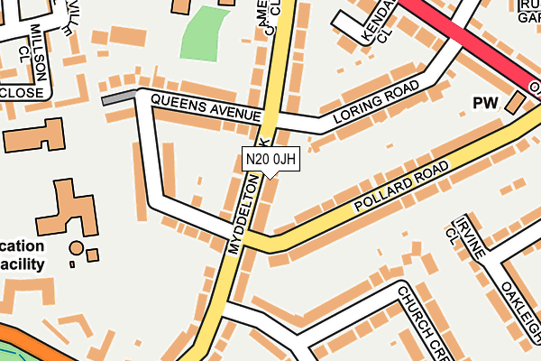 N20 0JH map - OS OpenMap – Local (Ordnance Survey)