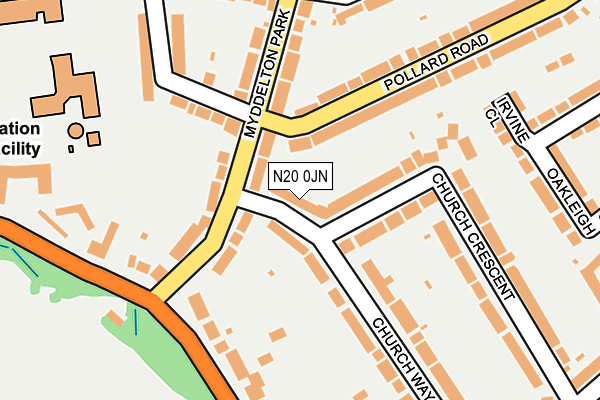 N20 0JN map - OS OpenMap – Local (Ordnance Survey)