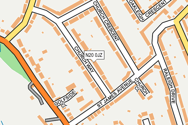 N20 0JZ map - OS OpenMap – Local (Ordnance Survey)