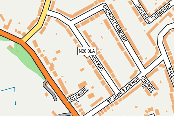 N20 0LA map - OS OpenMap – Local (Ordnance Survey)