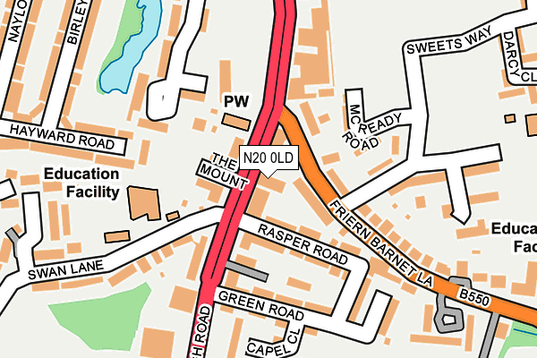 N20 0LD map - OS OpenMap – Local (Ordnance Survey)