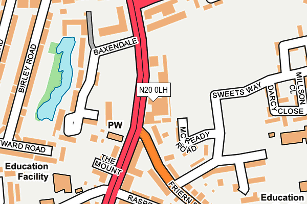 N20 0LH map - OS OpenMap – Local (Ordnance Survey)