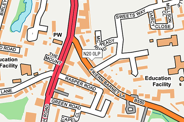 N20 0LP map - OS OpenMap – Local (Ordnance Survey)