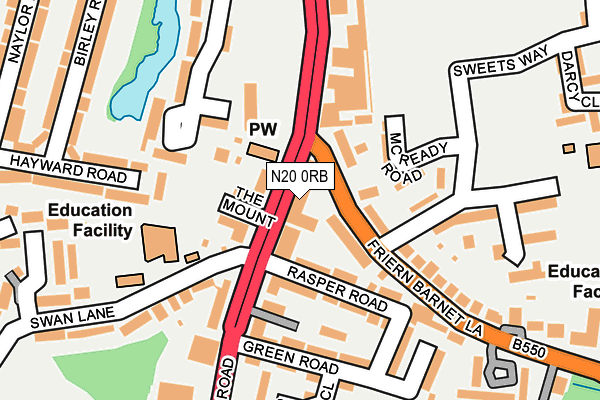 N20 0RB map - OS OpenMap – Local (Ordnance Survey)