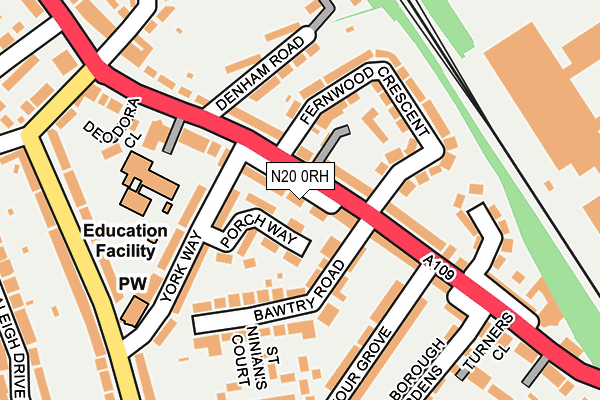 N20 0RH map - OS OpenMap – Local (Ordnance Survey)