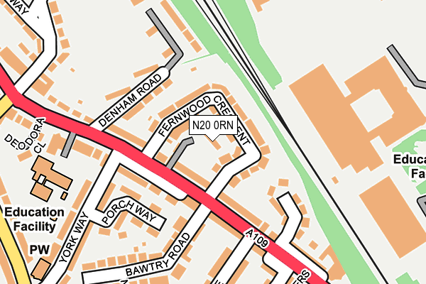 N20 0RN map - OS OpenMap – Local (Ordnance Survey)