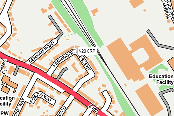 N20 0RP map - OS OpenMap – Local (Ordnance Survey)