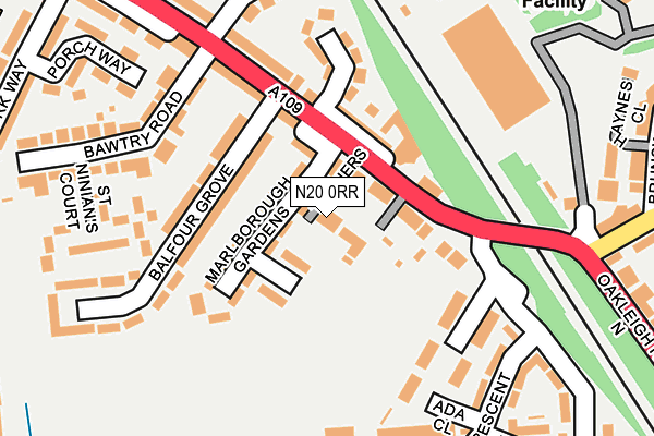 N20 0RR map - OS OpenMap – Local (Ordnance Survey)