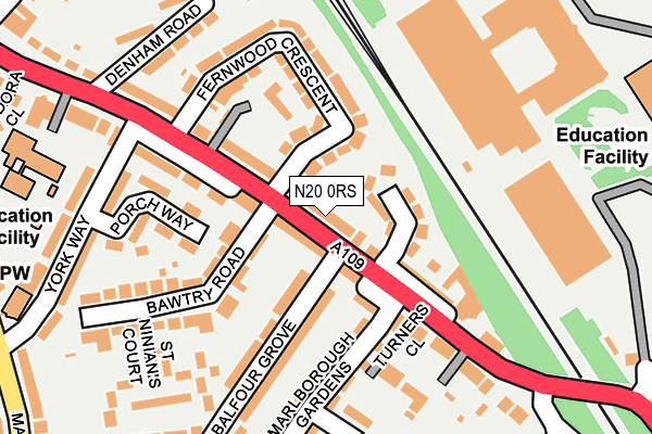 N20 0RS map - OS OpenMap – Local (Ordnance Survey)