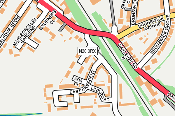 N20 0RX map - OS OpenMap – Local (Ordnance Survey)