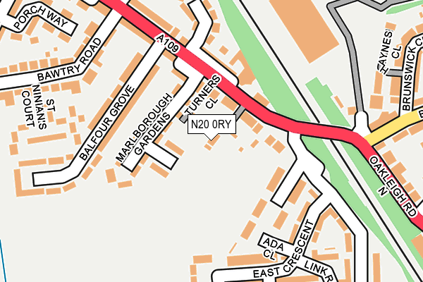 N20 0RY map - OS OpenMap – Local (Ordnance Survey)