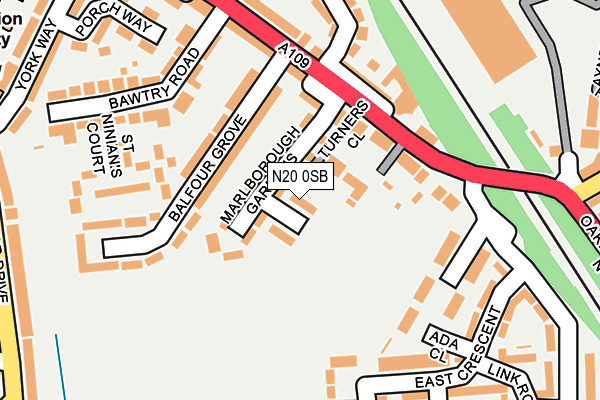 N20 0SB map - OS OpenMap – Local (Ordnance Survey)