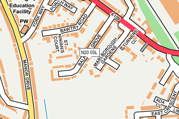 N20 0SL map - OS OpenMap – Local (Ordnance Survey)