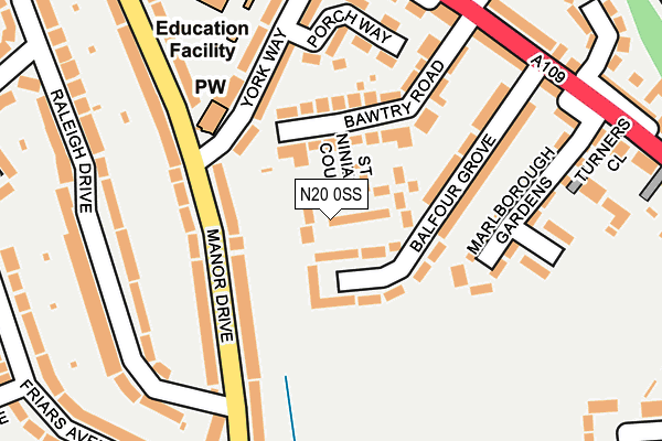 N20 0SS map - OS OpenMap – Local (Ordnance Survey)
