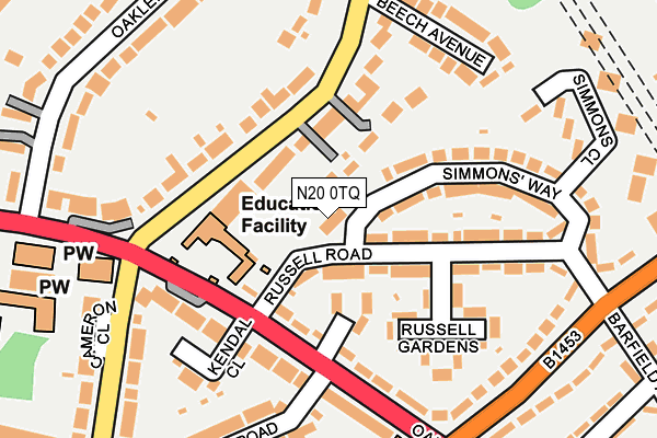N20 0TQ map - OS OpenMap – Local (Ordnance Survey)
