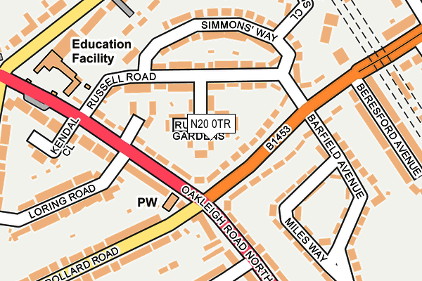 N20 0TR map - OS OpenMap – Local (Ordnance Survey)