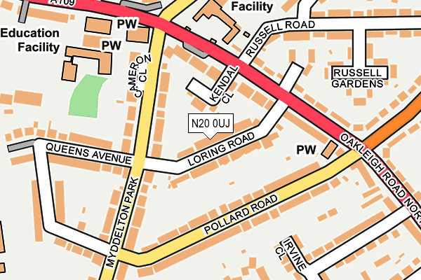 N20 0UJ map - OS OpenMap – Local (Ordnance Survey)