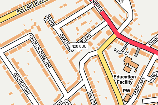 N20 0UU map - OS OpenMap – Local (Ordnance Survey)