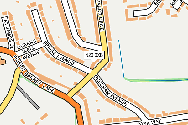 N20 0XB map - OS OpenMap – Local (Ordnance Survey)
