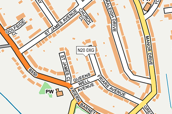 N20 0XG map - OS OpenMap – Local (Ordnance Survey)