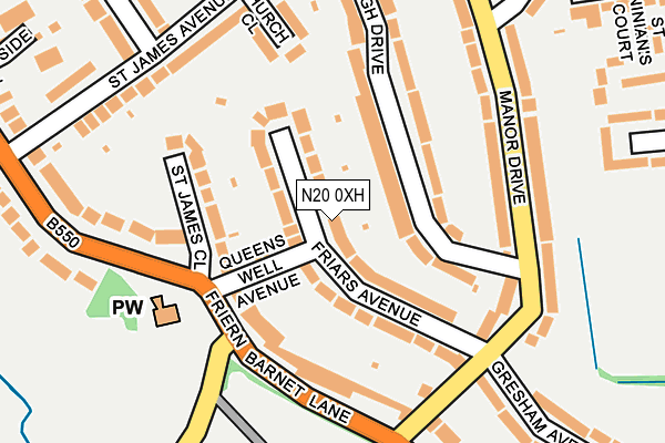 N20 0XH map - OS OpenMap – Local (Ordnance Survey)