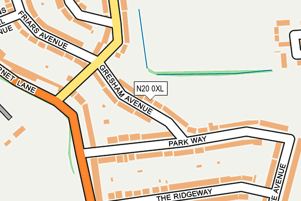 N20 0XL map - OS OpenMap – Local (Ordnance Survey)