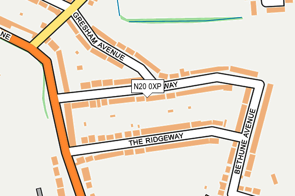 N20 0XP map - OS OpenMap – Local (Ordnance Survey)