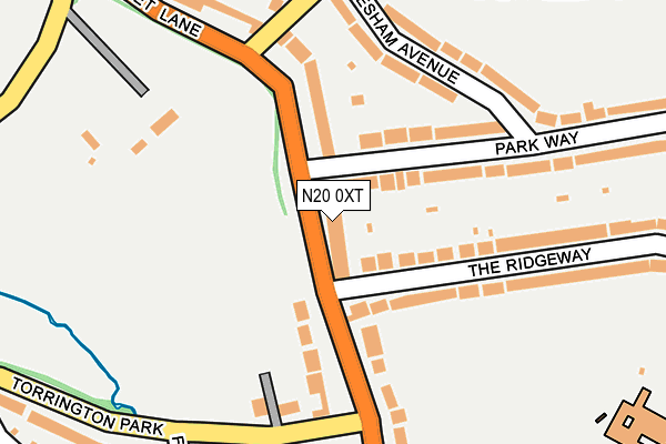 N20 0XT map - OS OpenMap – Local (Ordnance Survey)