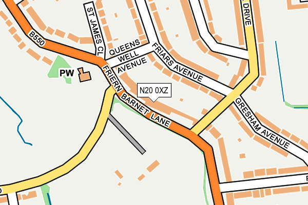 N20 0XZ map - OS OpenMap – Local (Ordnance Survey)