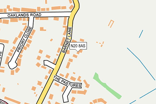 N20 8AS map - OS OpenMap – Local (Ordnance Survey)