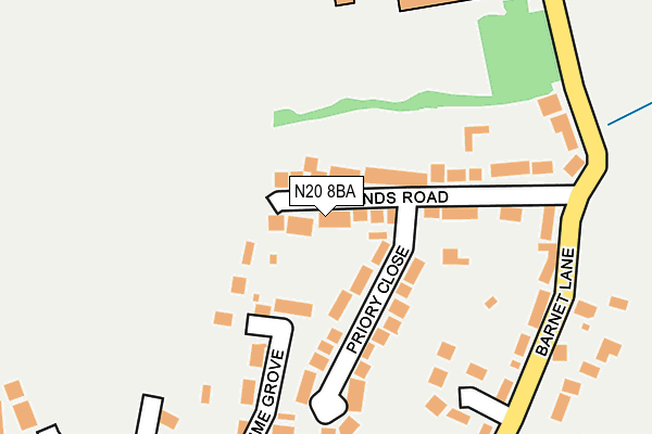N20 8BA map - OS OpenMap – Local (Ordnance Survey)