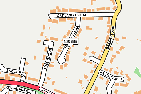 N20 8BB map - OS OpenMap – Local (Ordnance Survey)