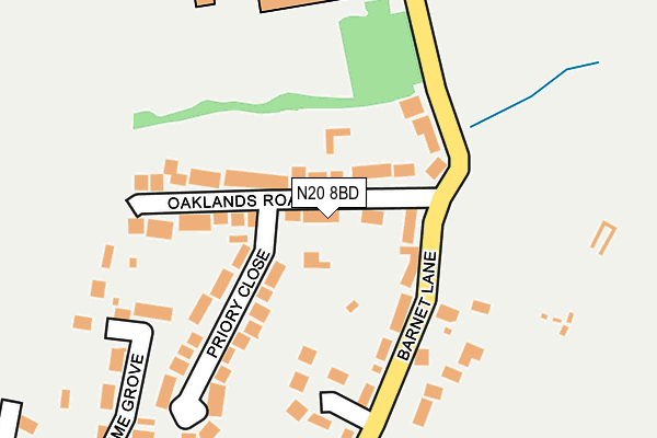 N20 8BD map - OS OpenMap – Local (Ordnance Survey)