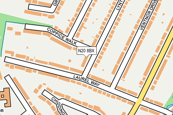 N20 8BX map - OS OpenMap – Local (Ordnance Survey)