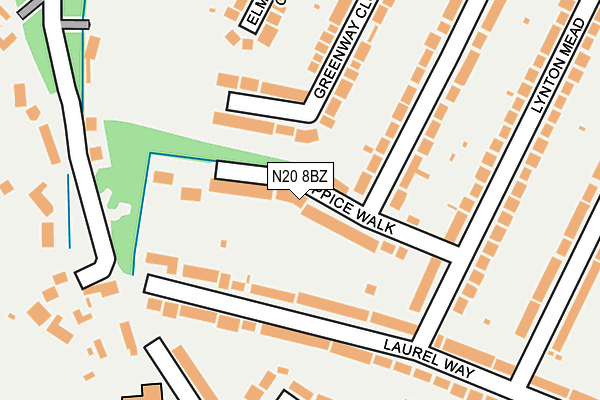 N20 8BZ map - OS OpenMap – Local (Ordnance Survey)