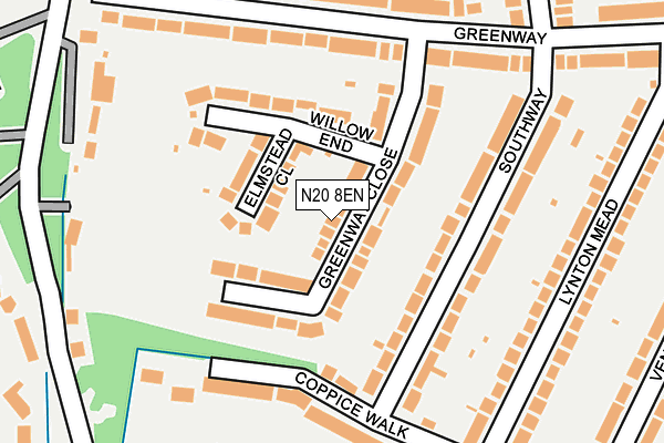 N20 8EN map - OS OpenMap – Local (Ordnance Survey)