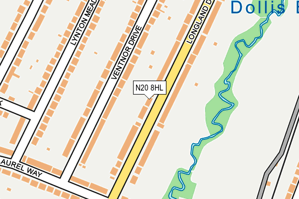 N20 8HL map - OS OpenMap – Local (Ordnance Survey)