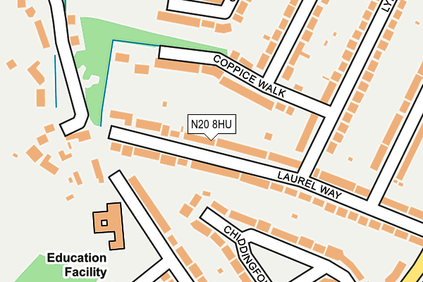 N20 8HU map - OS OpenMap – Local (Ordnance Survey)